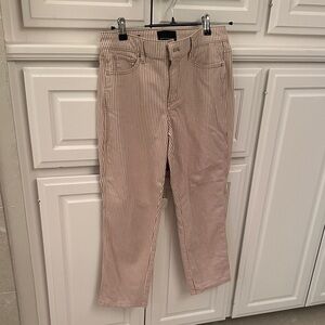 White House Black Market Beige Striped Straight Leg Pants